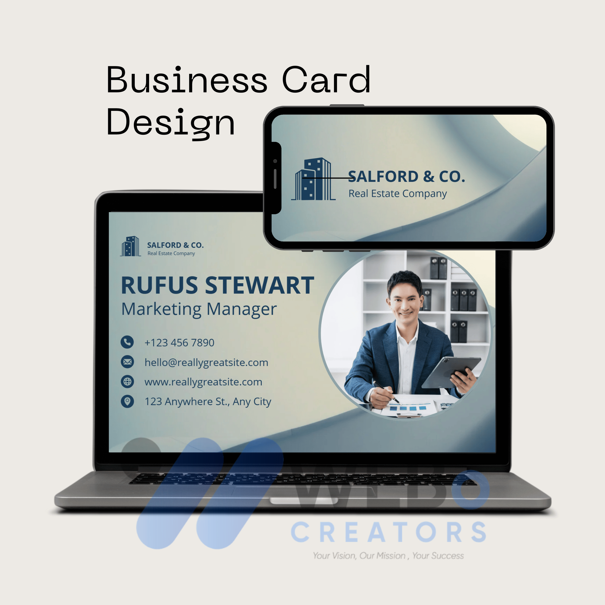business-card-design creative minimalist indiana
